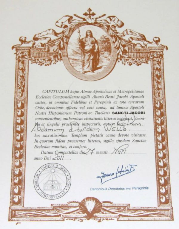 Certificate La Compostela